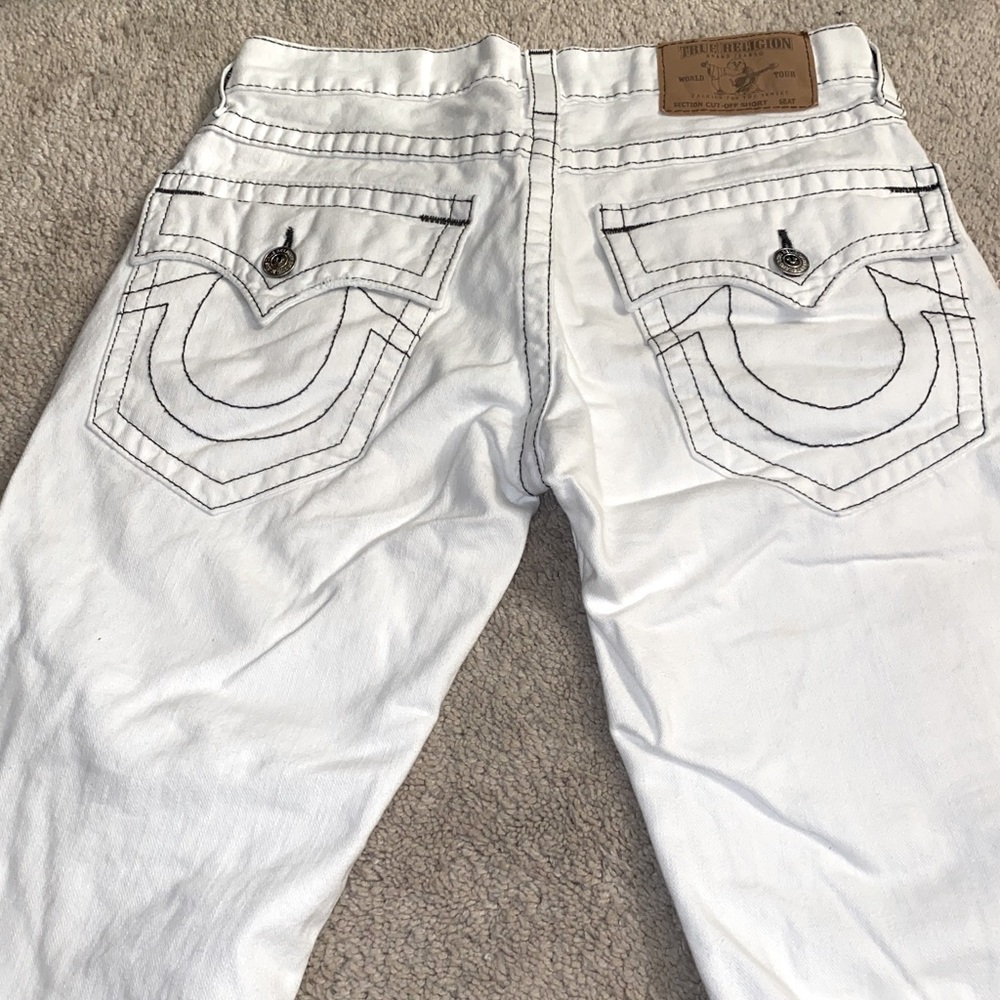 White True Religion Men’s Ripped Shorts